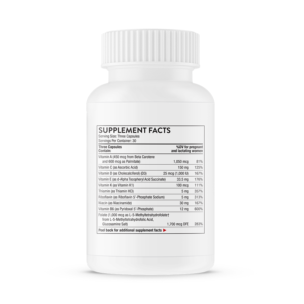 THORNE Basic Prenatal, Includes Active Folate, Choline & Iron, 90 Capsules
