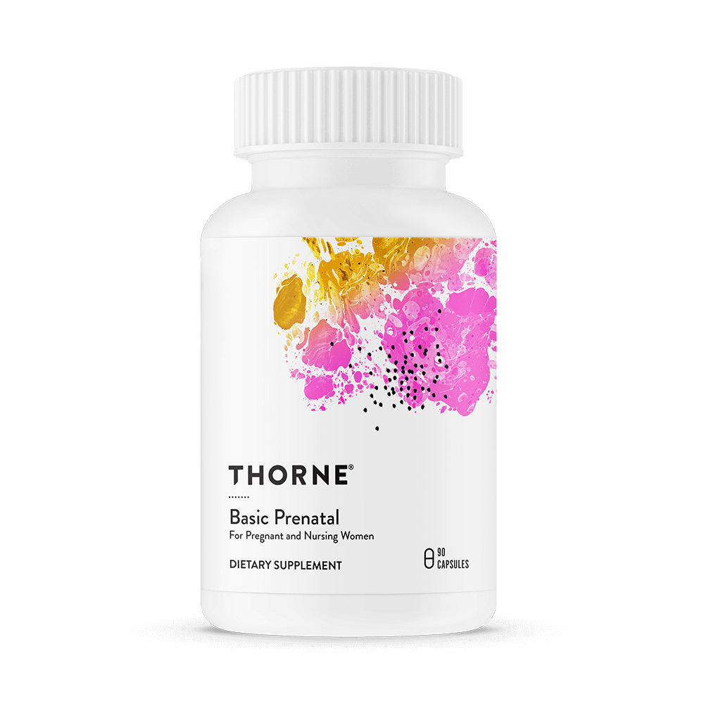 THORNE Basic Prenatal, Includes Active Folate, Choline & Iron, 90 Capsules