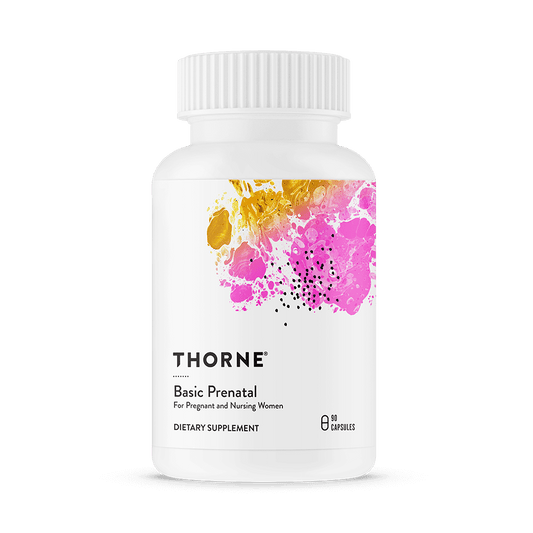 THORNE Basic Prenatal, Includes Active Folate, Choline & Iron, 90 Capsules